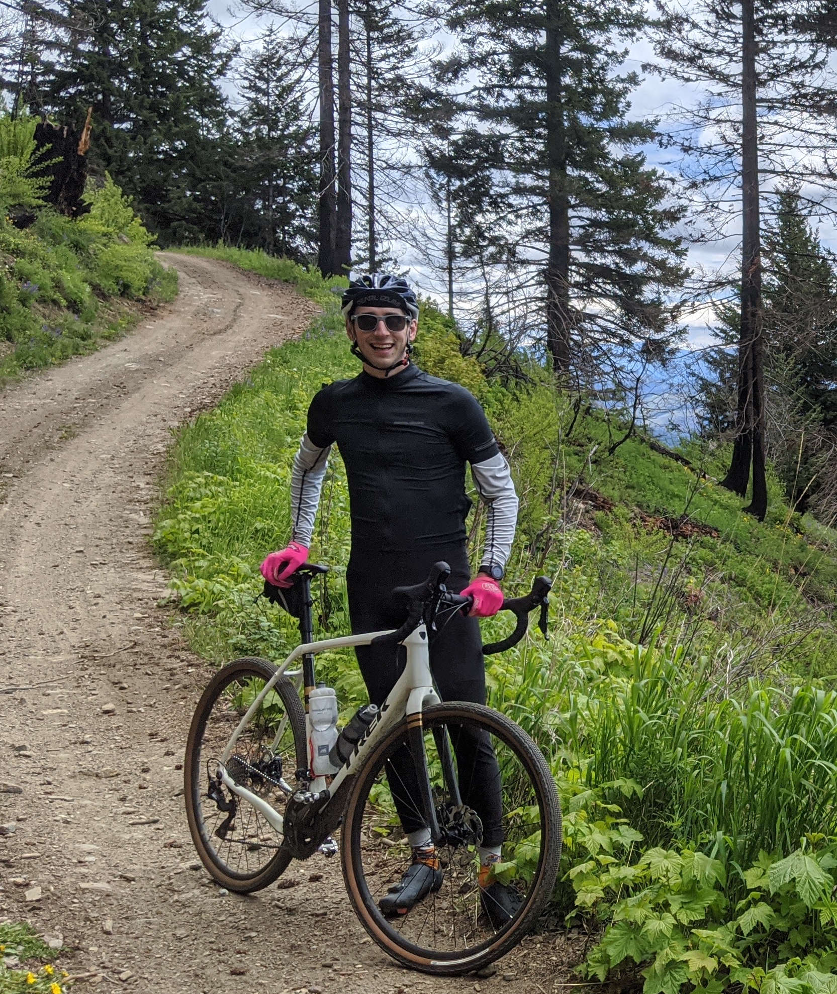 Programmer Ben on a bicycle ride in the mountains